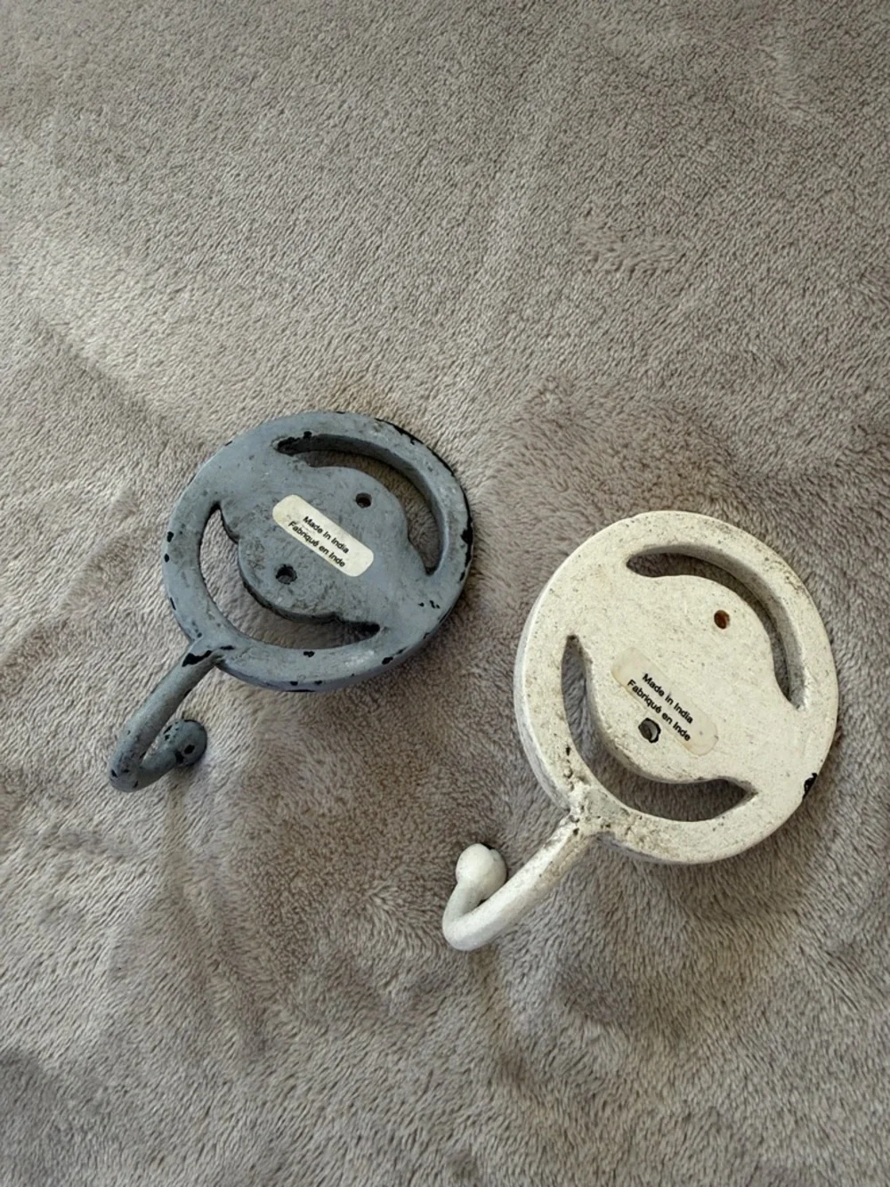 Mine & Yours Decorative Wall Hooks in Gray and Cream